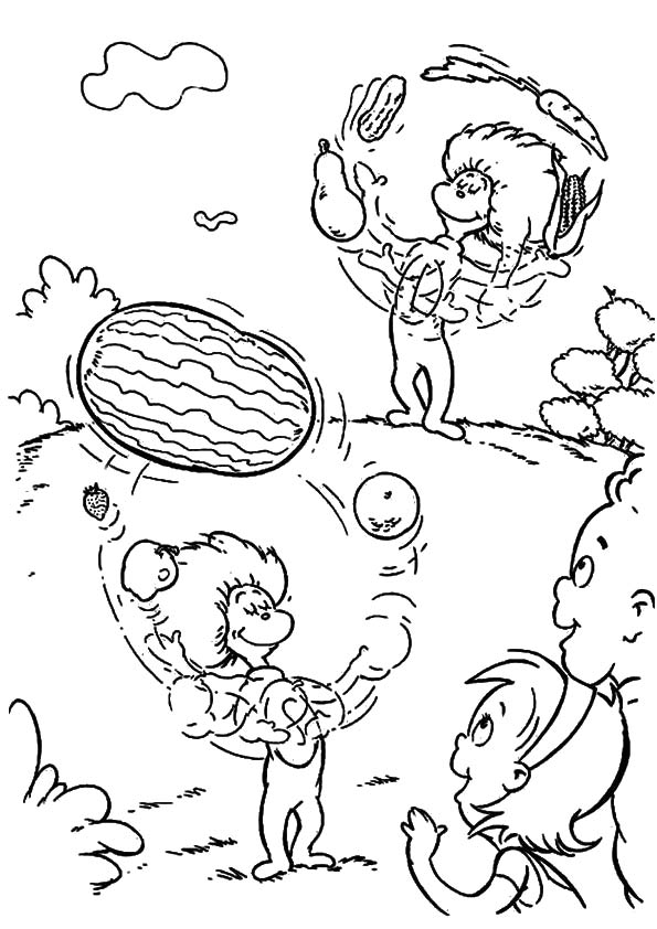 Plansa de colorat cu Cat in the hat 17 13